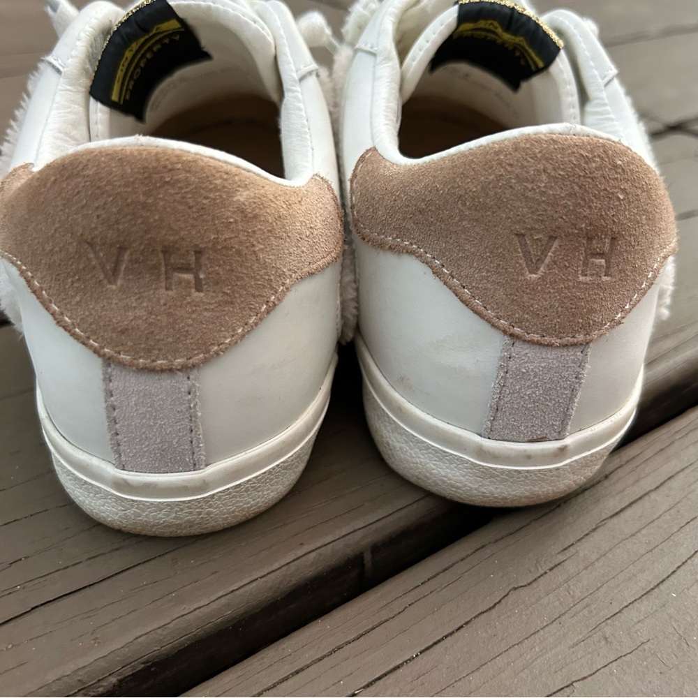 Vintage Havana Leather & Fuzzy Faux Fur “Wren” Ivory Cream Sneakers | Size 8 - Picture 14 of 14